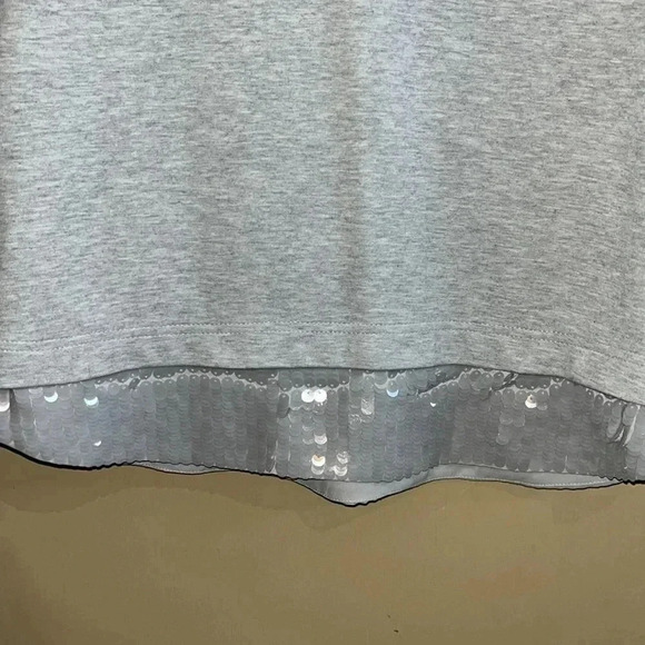 J. CREW crewneck gray sequin hem size small - Picture 2 of 5